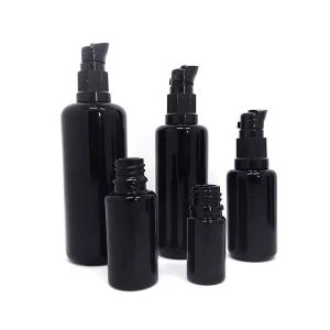 Kosmetika uchun qopqoqli qora shisha bankalar